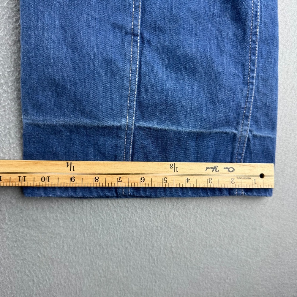 Vintage 70s Bell Bottom Jeans Womens 7/8 Fits 24x33 Blue Denim Flare - Picture 11 of 16